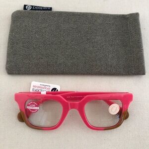 New Pink Tan Peepers Progressive blue light filter readers +1.50 & case